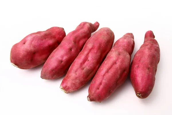 Sweet Raw Potatoes Background Close — Stock Photo, Image