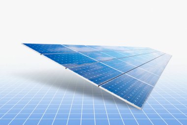 Beyaz arkaplanda güneş panelleri izole edildi 