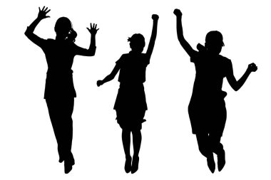 Beyaz arka plan üzerinde kadın silüeti.