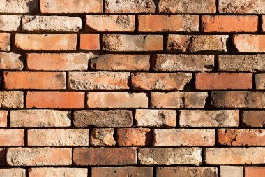 Kahverengi tuğla duvar dokusunun yakın plan görüntüsü        