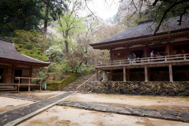 Antik Japon tapınağının manzaralı görüntüsü