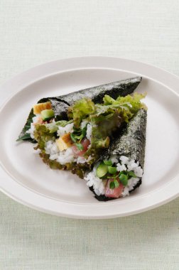 Lezzetli Asya mutfağı yakın çekim görüntüsü