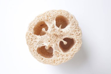 Banyo süngeri arka planda, kapatın.