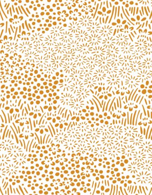 Elle çizilmiş karalama çiçekleriyle kusursuz desen