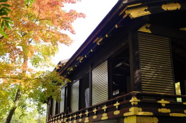 Şehirdeki geleneksel tapınak binasının manzarası