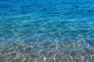 Dalgalı mavi deniz suyu manzarası       