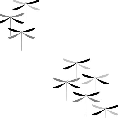 Soyut şablon, yusufçuk resimli, arka plan 