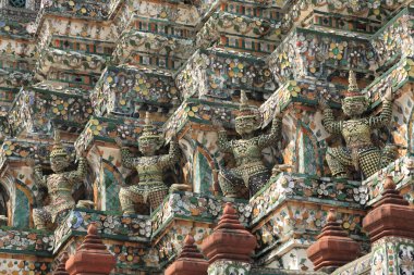 Wat Arun 'daki Pagoda ya da Bangkok Tayland' daki Tapınak. 