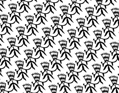 Elle çizilmiş çiçeklerle kusursuz desen