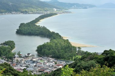 Japonya, Kyoto 'daki gözlem güvertesinden Amanohashidate görüntüsü