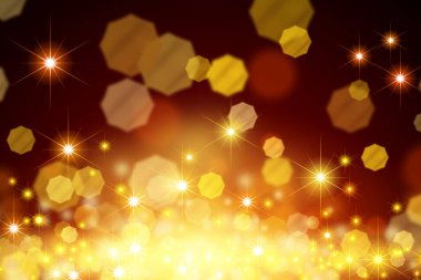 Bokeh ışıkları olan soyut altın arkaplan