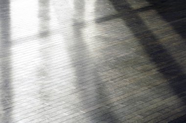 Ahşap zeminli boş oda, arka plan. 