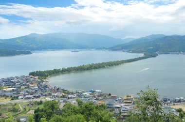 Japonya, Kyoto 'daki gözlem güvertesinden Amanohashidate görüntüsü
