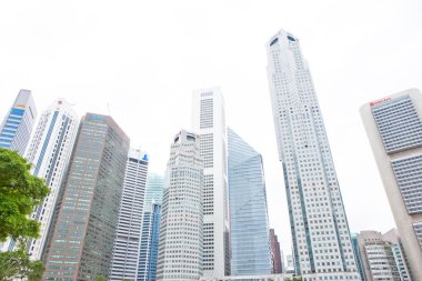 Modern şehir manzarası, şehir arkaplanı, Singapur 