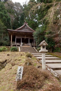 Antik Japon tapınağının manzaralı görüntüsü