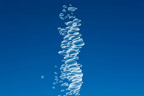 蓝色背景上的抽象气泡 — 图库照片