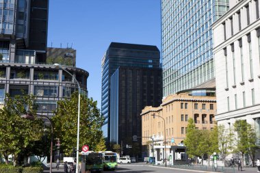 Tokyo, Japonya 'daki iş alanı ve ofis binaları