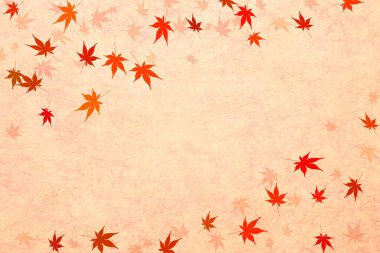 parlak sonbahar akçaağaç yaprakları bej arkaplanda    