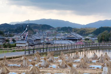 Japon köyünün manzarası