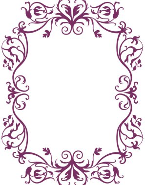 Beyaz üzerine klasik çiçek çerçevesi 