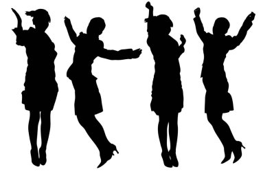 Dans eden kadın resimlerinin silueti