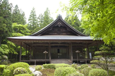 Antik Japon tapınağının manzaralı görüntüsü