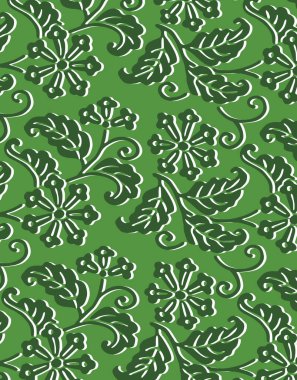 soyut çiçek deseni şablonu, bitki siluetleri ile dekoratif arkaplan