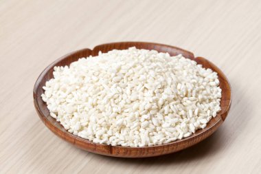 Yemek, kase içinde pirinç, yakın çekim.