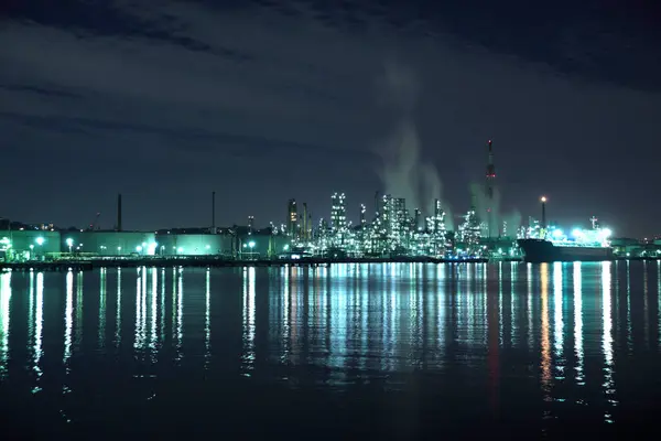 Nachtansicht Der Schönen Modernen Stadt Mit Lichtern — Stockfoto