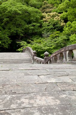 Çin bahçesindeki güzel taş köprü 