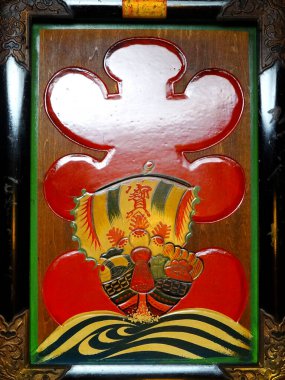 Tayland tapınağındaki iç dekorasyon.