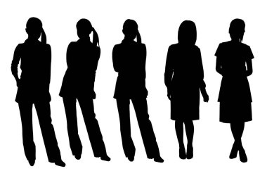 İş kadınlarının siluetleri..