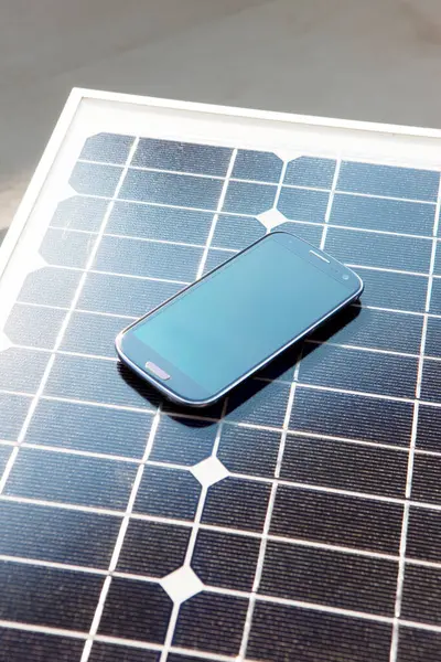 solar panels with smartphone