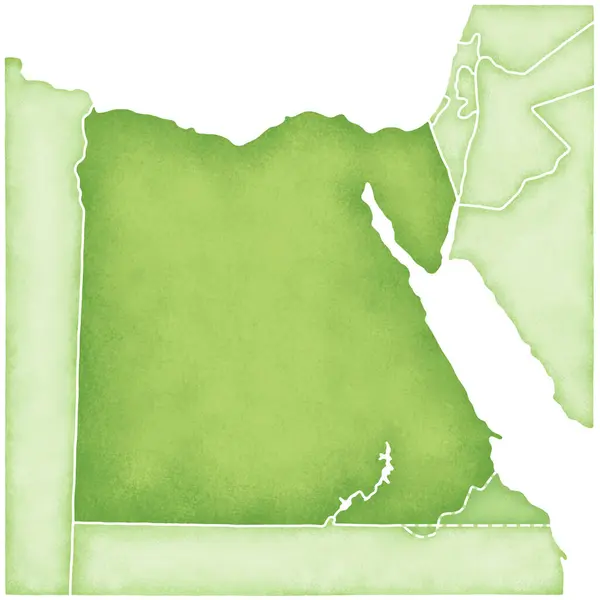 Αίγυπτος Πράσινο Χάρτη Που Απομονώνονται Λευκό Φόντο — Φωτογραφία Αρχείου