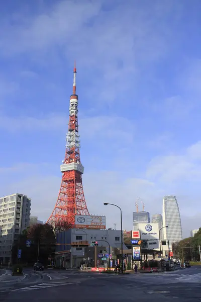 Torre Céu Tóquio Fundo Céu Azul — Fotografia de Stock