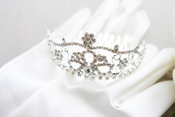 Wedding, celebrate concept with silver crown
