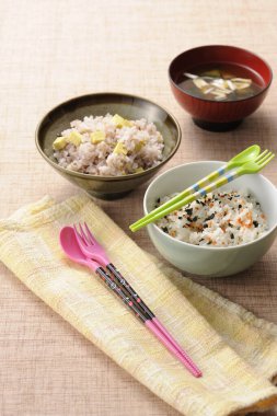 Geleneksel Asya yemekleri yakın çekim