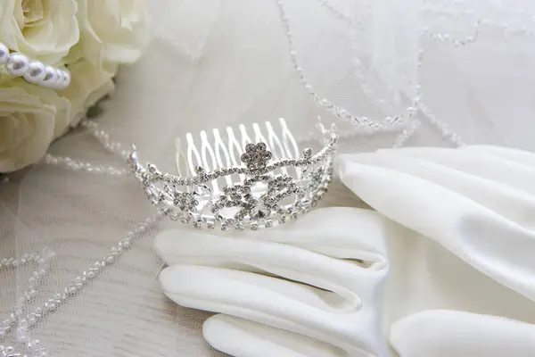 Wedding, celebrate concept with silver crown