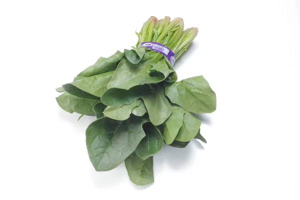 Fresh Spring Leaves Spinach White Background — Stock Photo, Image