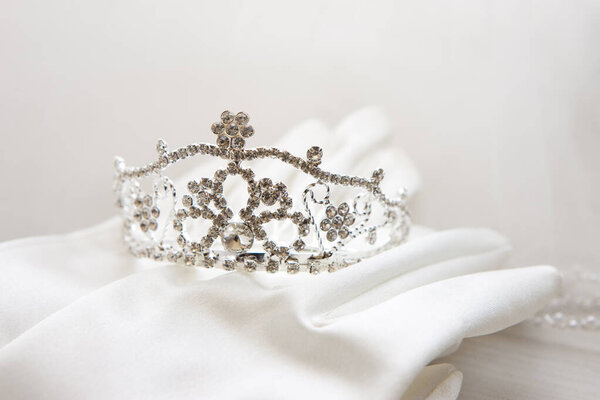 Wedding, celebrate concept with silver crown