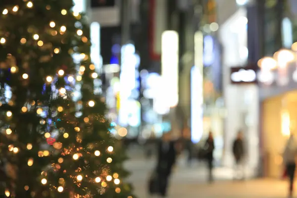 Árvore Natal Rua Tóquio Japão — Fotografia de Stock