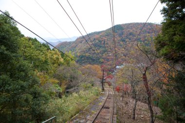 Hahadate, hakodate, japan tren raylarındaki tren penceresinin görüntüsü