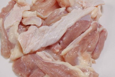 Arka planda çiğ tavuk eti, kapatın.