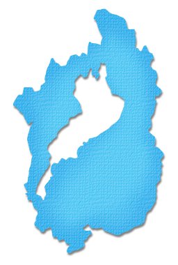 Beyaz arkaplan görünümünde izole edilmiş soyut harita