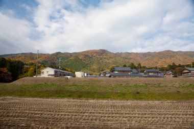 Sonbahar mevsiminde Japon kırsal arazisi 