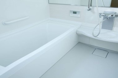 Modern beyaz banyonun içi çekingen