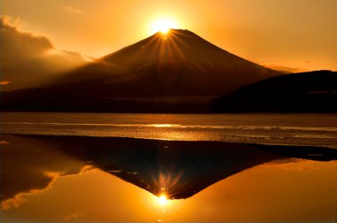 Dağın silueti ve gün batımı 