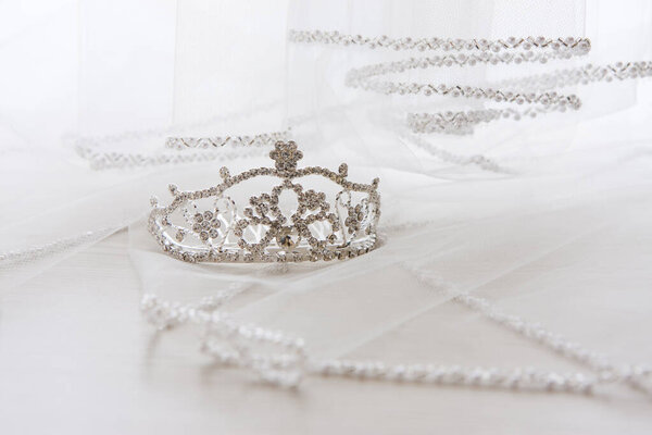 Wedding, celebrate concept with silver crown