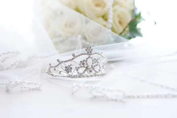 Wedding, celebrate concept with silver crown