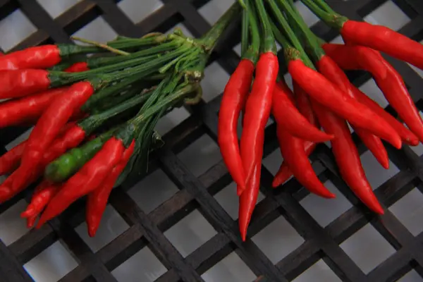 Närbild Röd Varm Chilipeppar Köket — Stockfoto